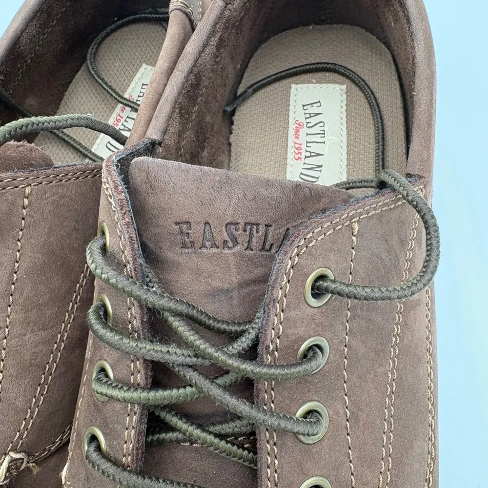 Eastland Mens Falmouth Bomber Brown Leather‎ Boat Shoes Size 12D